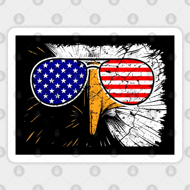 Eagle American Flag Sunglasses Magnet by Mila46